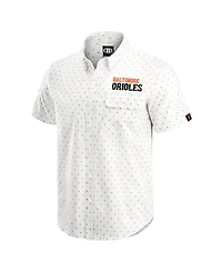 Darius Rucker Collection By Fanatics Men's Cream Baltimore Orioles Printed Button-Down Shirt