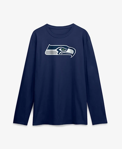 Logo Athletic Men's College Navy Seattle Seahawks Primary Long Sleeve T-Shirt