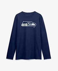 Logo Athletic Men's College Navy Seattle Seahawks Primary Long Sleeve T-Shirt