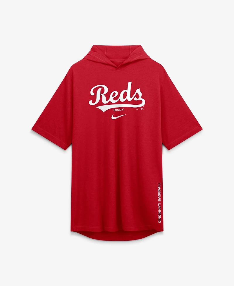 Nike Men's Red Cincinnati Reds Arched Wordmark Tri-Blend Hooded T-Shirt
