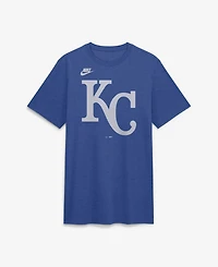 Nike Men's Heather Royal Kansas City Royals Cooperstown Logo Tri-Blend T-Shirt