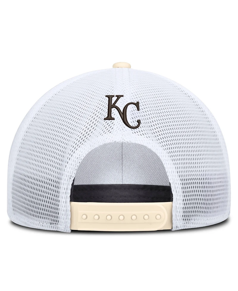 Nike Men's Natural/White Kansas City Royals Rise Dri-fit Trucker Adjustable Hat
