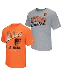 Starter Men's Two-Pack Orange/Heather Gray Baltimore Orioles T-Shirt Set