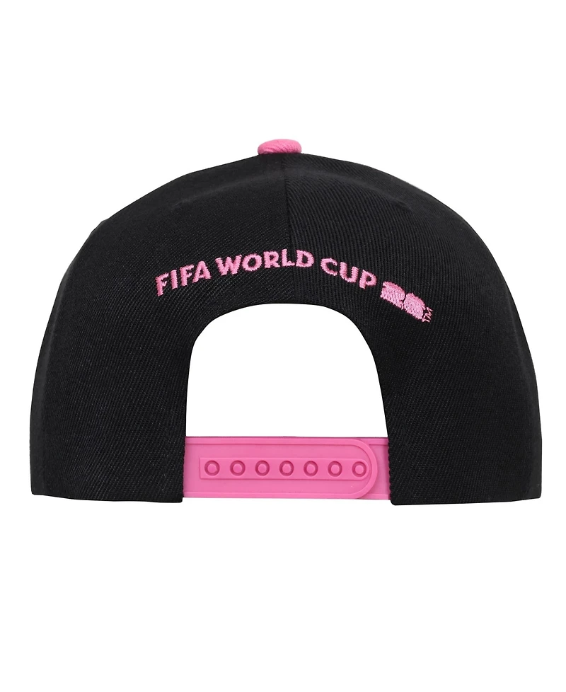 Outerstuff Men's Black/Pink Fifa World Cup 2026 Miami Host City Pro Snapback Hat