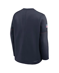 Nike Men's Navy Chicago Bears Sideline Coaches Midweight Therma-fit Sweatshirt
