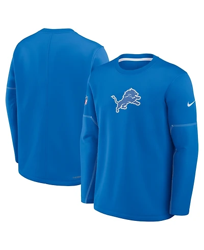 Nike Men's Blue Detroit Lions Sideline Coaches Midweight Therma-fit Sweatshirt