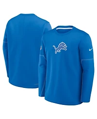 Nike Men's Blue Detroit Lions Sideline Coaches Midweight Therma-fit Sweatshirt