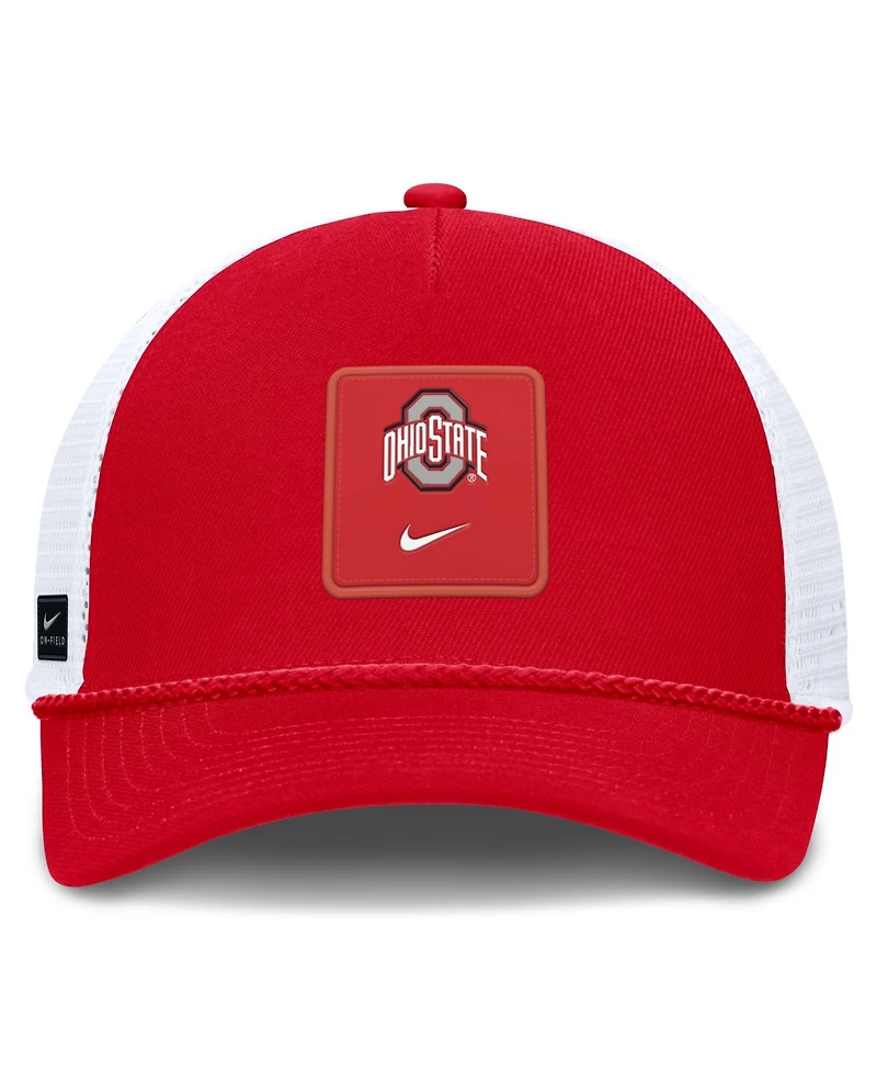 Nike Men's and Women's Scarlet Ohio State Buckeyes 2026 On-Field Gameday Rope Trucker Adjustable Hat