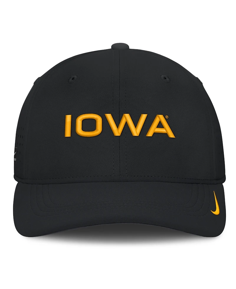 Nike Men's Black Iowa Hawkeyes Gameday Aerobill Swooshflex Dri-fit Hat