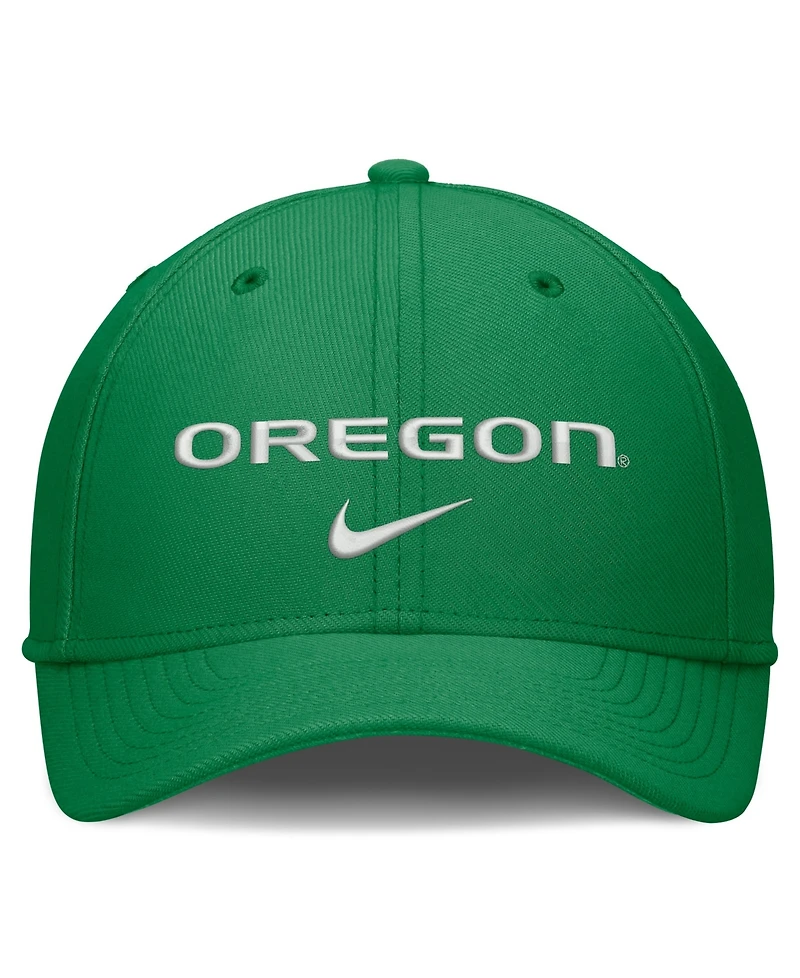 Nike Men's Green Oregon Ducks Rise On-Field Swoosh Flex Dri-fit Hat