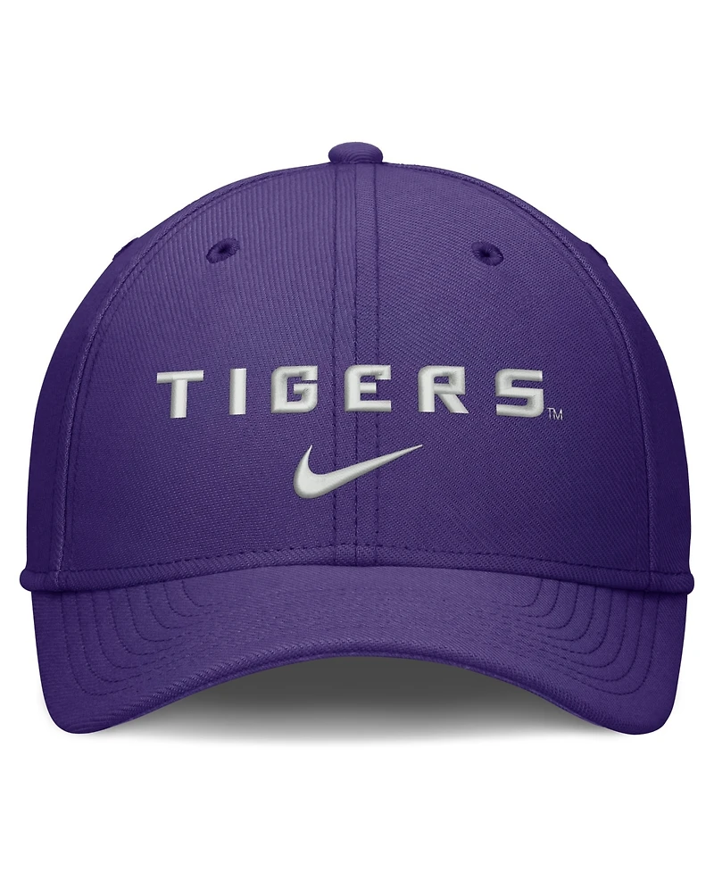 Nike Men's Purple Lsu Tigers Rise On-Field Swoosh Flex Dri-fit Hat