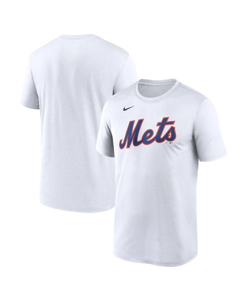 Nike Men's White New York Mets Legend Wordmark Dri-fit T-Shirt