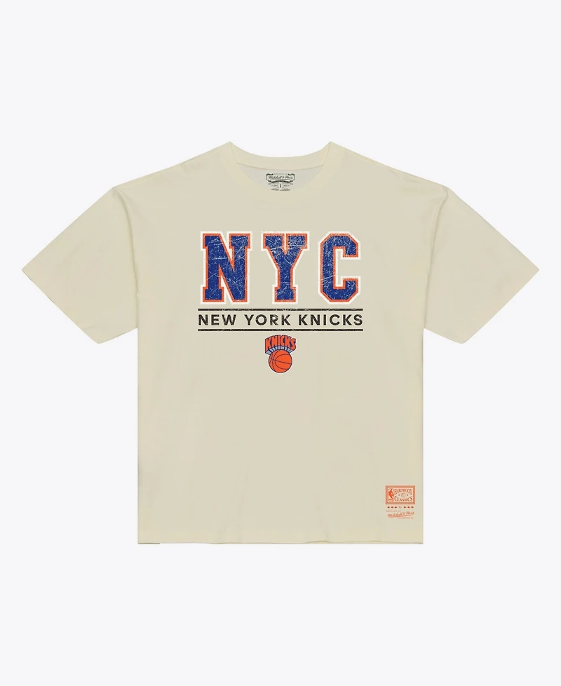 Mitchell & Ness Men's Cream New York Knicks Abbreviation Arch T-Shirt