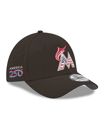 New Era Men's Black Miami Marlins America 250 39THIRTY Flex Hat