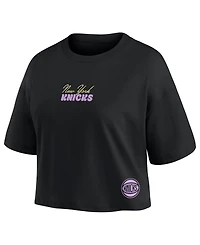 Fanatics Women's Jalen Brunson Black New York Knicks Name & Number Cropped Top