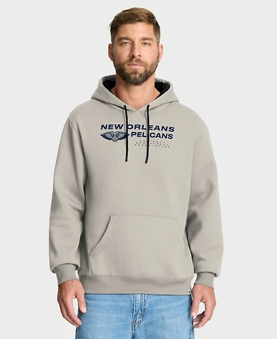 Fanatics Men's Off White New Orleans Pelicans Crossover Collection Blocked Shot Premium Pullover Hoodie
