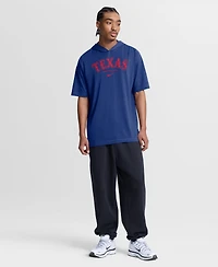 Nike Men's Royal Texas Rangers Arched Wordmark Tri-Blend Hooded T-Shirt