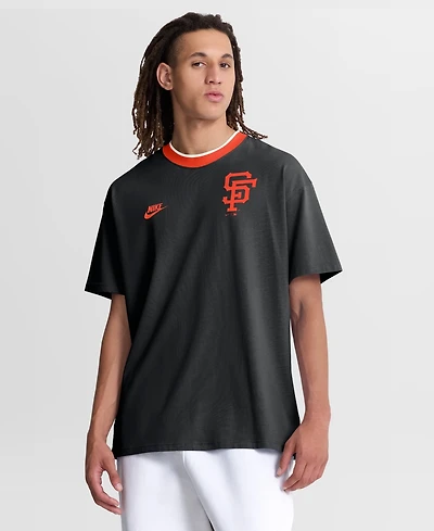 Nike Men's Black San Francisco Giants Cooperstown Collection Ringer T-Shirt