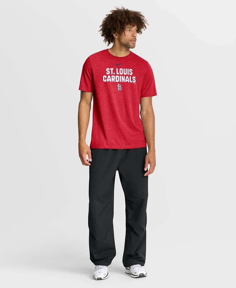Nike Men's Heather Red St. Louis Cardinals Stacked Tri-Blend T-Shirt
