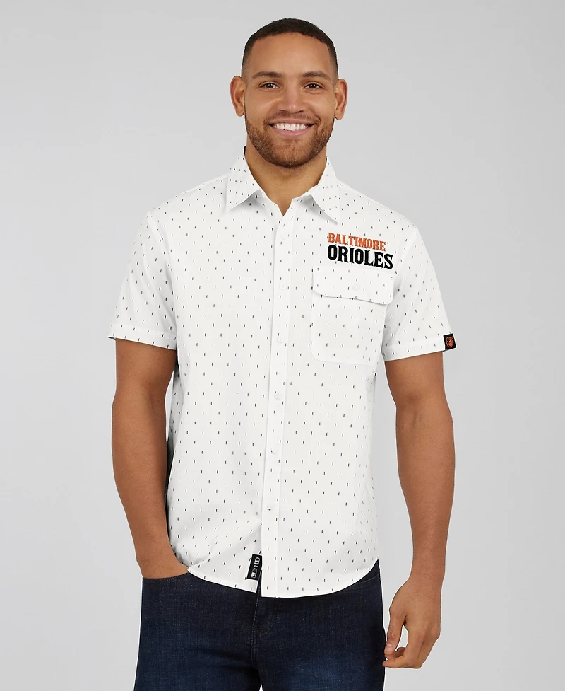 Darius Rucker Collection By Fanatics Men's Cream Baltimore Orioles Printed Button-Down Shirt