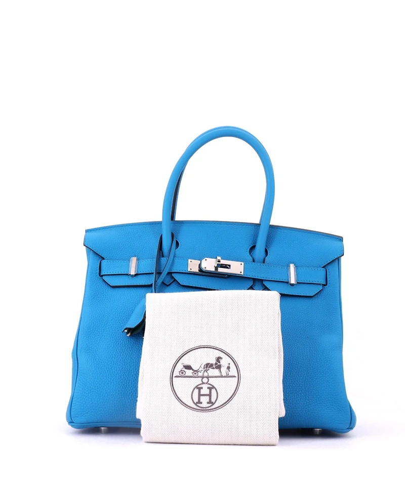 Pre-Owned HERMES Birkin 30 Handbag Verso Togo with Palladium Hardware