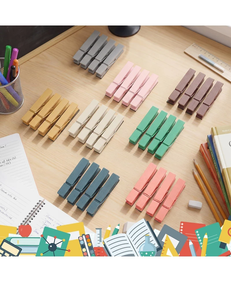 Danrong 48 Pack Magnetic Wooden Clips For Whiteboard Office School Home Supplies