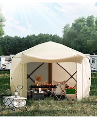gaomon Pop-Up Screen Tent Gazebo, 10 x 10 Ft Camping Canopy Instant Shade, Featuring 5 Removable Privacy Canopy, and Made from 210D Oxford Fabric