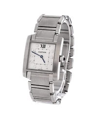 Pre-Owned Cartier Tank Francaise Quartz Watch in Stainless Steel with Diamond Markers 25mm