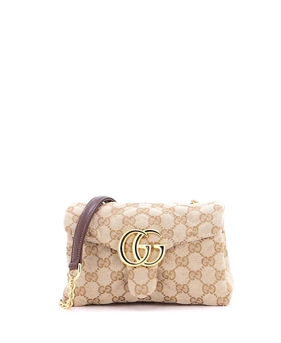 Pre-Owned Gucci Mini Gg Marmont Nm Flap Bag Gg Canvas