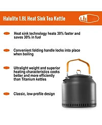 Ultralight 1.8L Camp Tea Kettle Heat Sink Technology Fast Heating Durable Foldable Handle