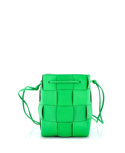 Pre-Owned Bottega Veneta Small Cassette Bucket Bag Maxi Intrecciato Leather