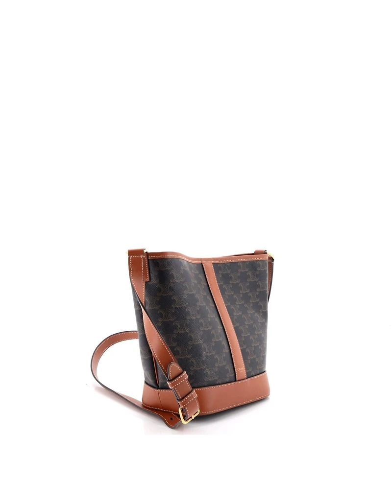 Pre-Owned Celine Bucket Bag Triomphe Coated Canvas