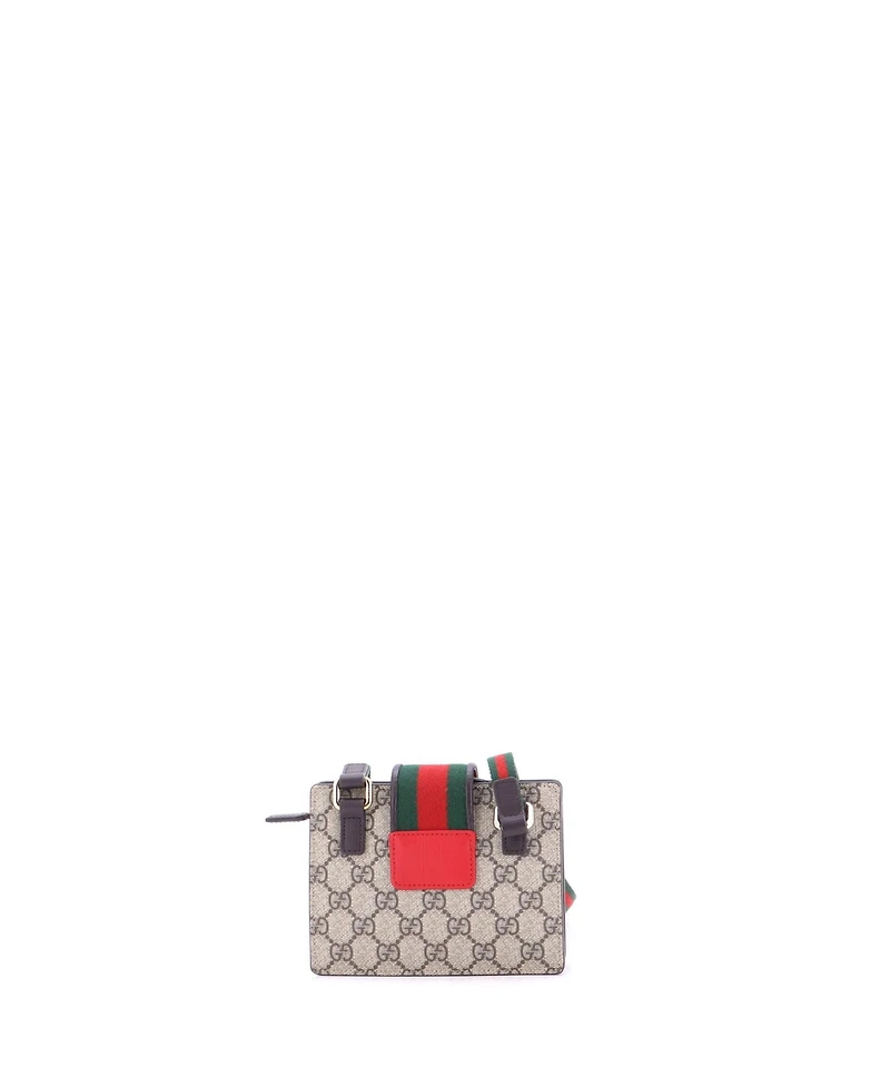 Pre-Owned Gucci Children's Web Heart Shoulder Bag Gg Coated Canvas