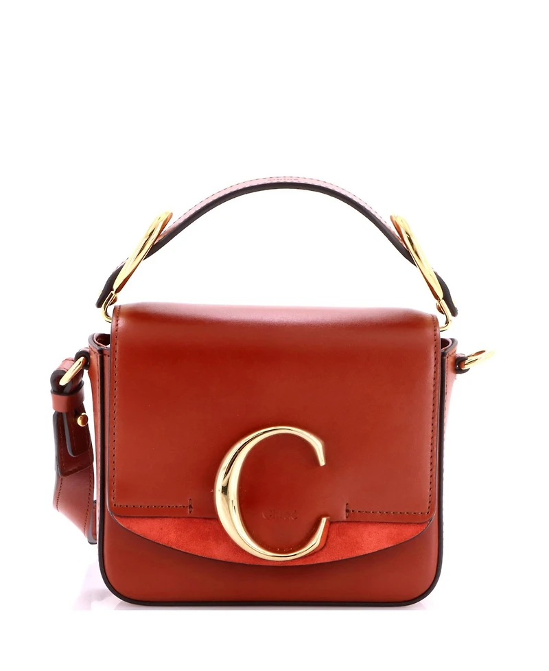 Pre-Owned Chloe Mini C Flap Bag Leather