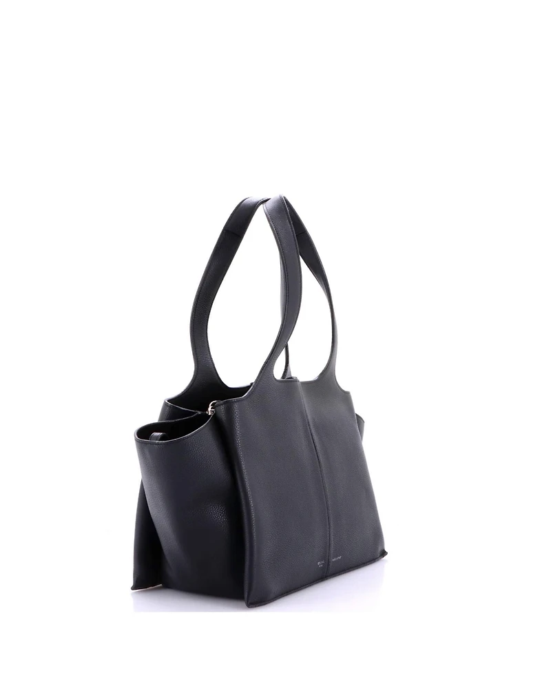 Pre-Owned Celine Small Tri-Fold Shoulder Bag Grained Calfskin