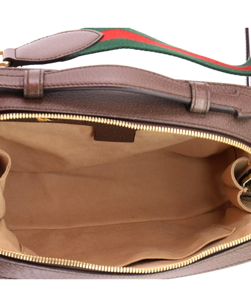 Pre-Owned Gucci Small Ophidia Zip Around Camera Bag Gg Coated Canvas