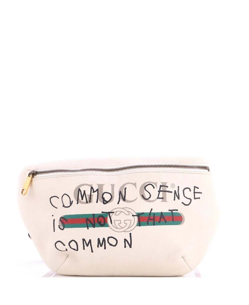 Pre-Owned Gucci Medium Logo Belt Bag Printed Leather