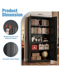 Boyel Living Lockable Steel File Cabinet, Adjustable Shelves, Metal Document Storage Cabinet for Home Office