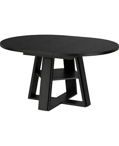 homfan Extendable Round Dining Table, 43.3" to 59.06"