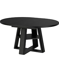 homfan Extendable Round Dining Table, 43.3" to 59.06"