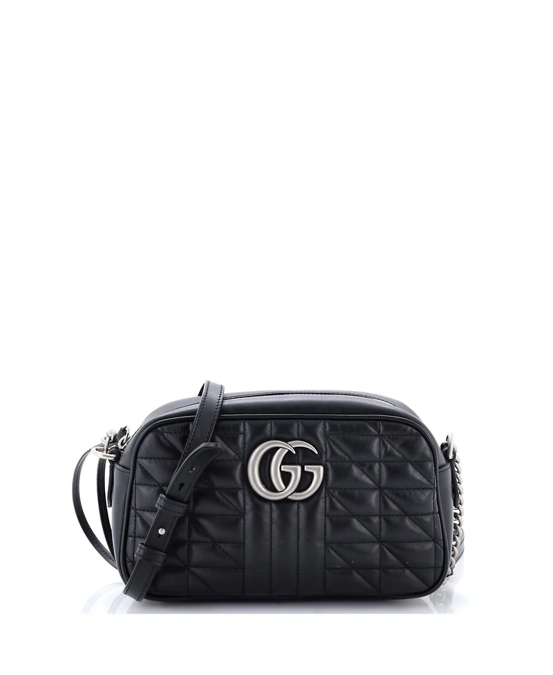 Pre-Owned Gucci Small Gg Marmont Shoulder Bag Mixed Matelasse Leather