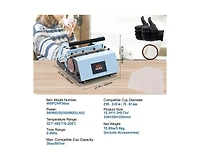 Yobtop Diy Tool- Tumbler Heat Press Machine 11-30oz Mug Press Sublimation Tumblers, Touchscreen Interface, Quick Press