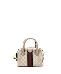 Pre-Owned Gucci Mini Ophidia Convertible Boston Bag Gg Coated Canvas