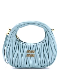 Pre-Owned Miu Miu Mini Wander Hobo Matelasse Leather