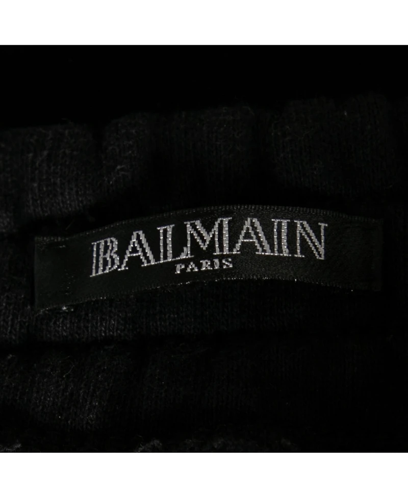 Pre-Owned Balmain Men's Cotton Rib Paneled Biker Track Pants