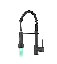 Phying Led Commercial Kitchen Faucet Single Handle Single Lever Pull Down Sprayer 360 Rotatable High Arch Gooseneck Sink Faucet
