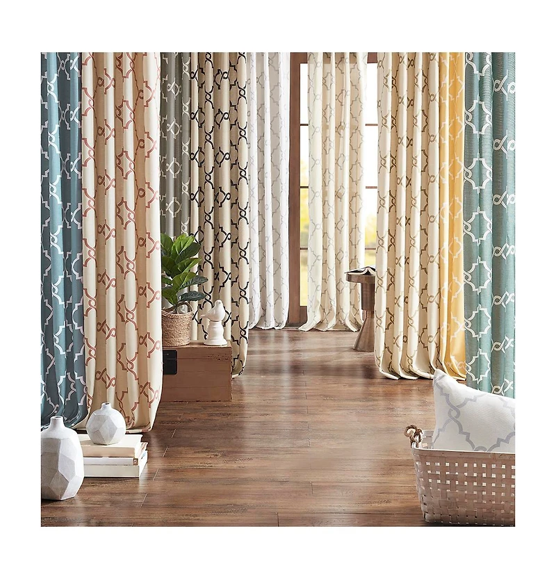 Avobird Fretwork Print Grommet Top Window Curtain Panelm Only 1 Piece Panel