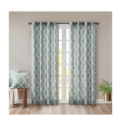 Avobird Fretwork Print Grommet Top Window Curtain Panelm Only 1 Piece Panel
