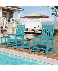 gaomon Set of 2 All Weather Resistant Outdoor Hdpe Rocking Chair for Patio Front Porch