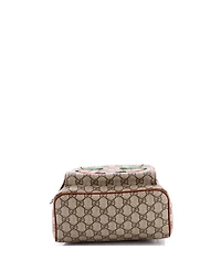 Pre-Owned Gucci Small Zip Pocket Backpack Embroidered Gg Coated Canvas